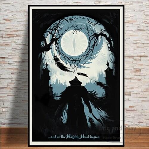 Bloodborne Game Hunter Hot Video Game Anime Fight Vintage Canvas Painting Posters And Prints Pictures On The Wall Home Decor