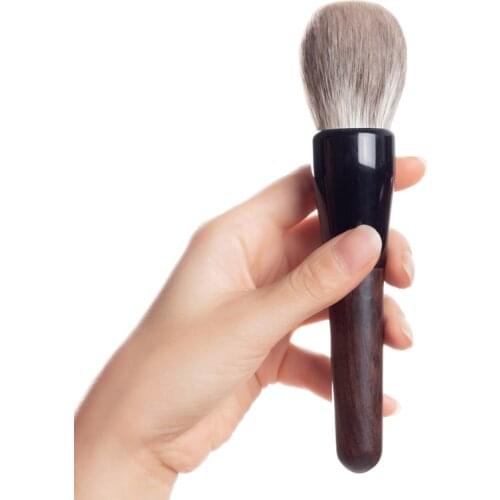 Doux-02 Professional Handmade Makeup Brushes Soft Fox Hair Round Face Powder Brush Ebony Handle Cosmetic Tools Make Up Brush