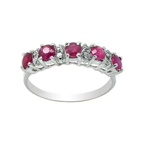 Classic 925 Silver Ruby Ring for Daily Wear 2.5mm Natural Ruby Silver Ring Sterling Silver Ruby Jewelry Brithday Gift for Wife