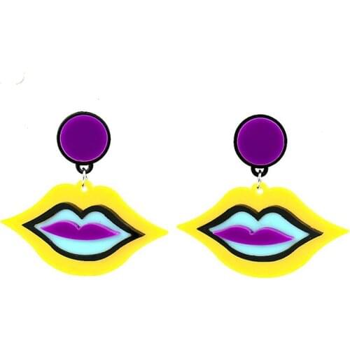 Exaggerated Mouth Dangle Earrings Party Gifts Acrylic Earrings