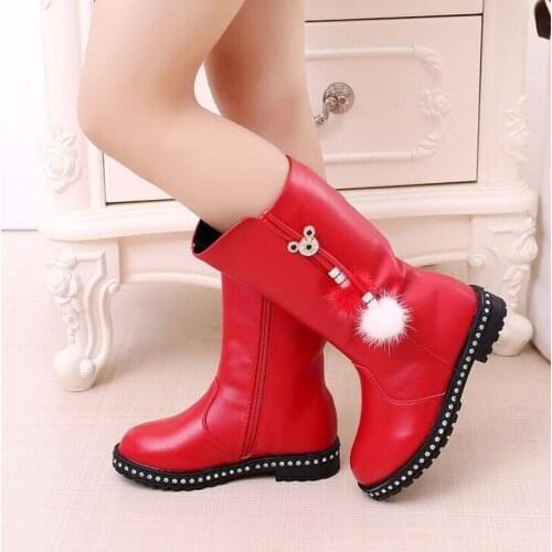 Fur Kids Snow Boots Winter Female Fashion Boots Girls Princess Knee-length Martin Boots Child Casual Sport Shoes Hot Sneakers