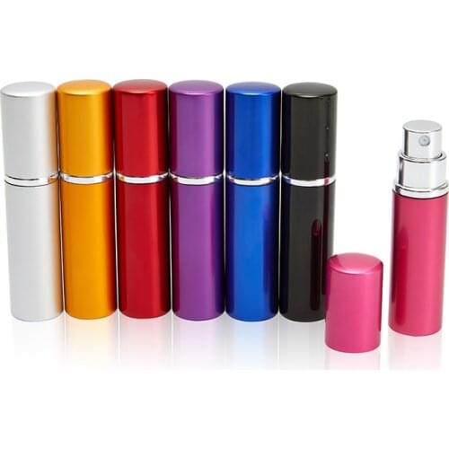 5Ml Mini Fillable Perfume Bottle Bright Aluminum Portable for Travel Appointment Party Beauty Gift Containers with Atomizer