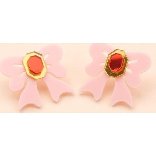 Fashion Acrylic Butterfly Shape Beautiful Shinning Stub Earrings Women