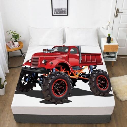 Cartoon Childrens Elastic fitted sheet bed sheet With An Elastic Band 160x200 Mattress Cover Bed cover for kids baby Car red