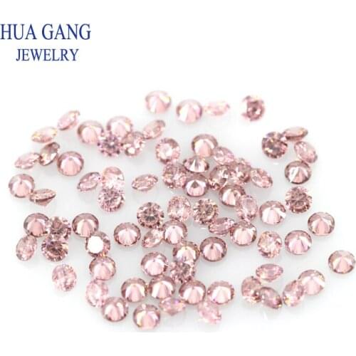 Small Size 0.8~2.4mm 10PCS~10000PCS Round Light Rhodolite Cubic Zirconia Stones Round Brilliant Cut Loose CZ Stones DIY jewelry