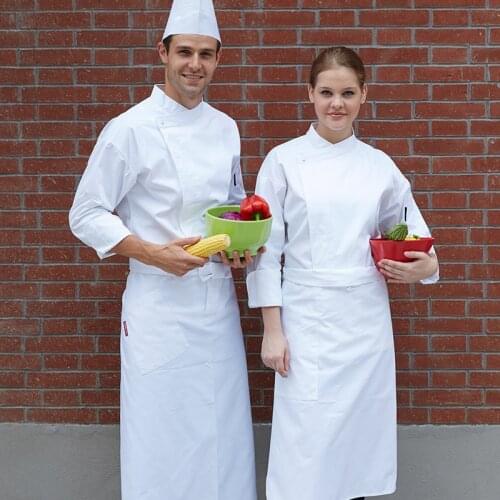 S-3XL Fat Chef Clothes Long Sleeve Personalised Jackets Coat Teens White Shirt Uniforms For Big and Tall Mens Free Shipping