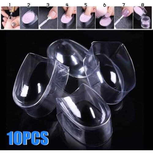 10 Pieces of Transparent French Dipping Powder Box French Manicure Dipping Tray Dipping Nail Powder Box Nail Powder Container