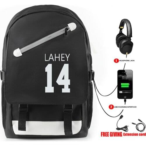 Teen Wolf Logo Kpop Backpack STILINSKI 24 Harajuku Printed Shoulder with USB College School Style 2021 New Hot Travel Backpack