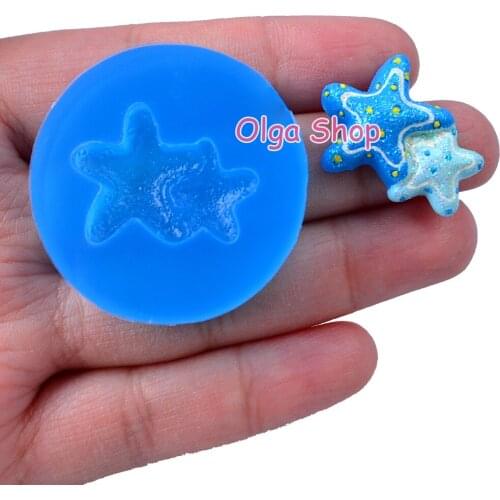 PYL624 27.1mm x 14.3mm Double Stars Silicone Mold Fondant Cake Decoration Candy Resin Clay Earrings Necklace Craft Soap Candle F