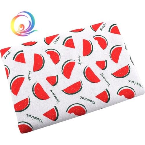 Haisen watermelon pattern Cotton Linen Fabrics For Quilting,Sewing,Sofa,Curtain,Bag,Cushion,Furniture Cover Decoration Material