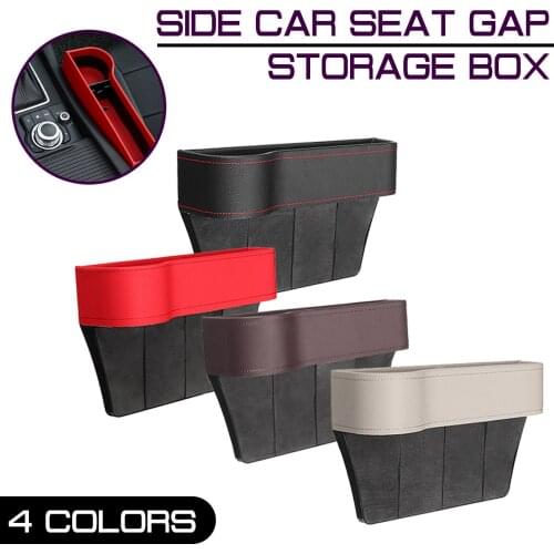 1 set Universal For Pocket Organizer Phone Holders Passenger + Driver PU Leather Side Car Seat Gap Storage Box
