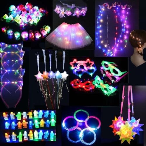 Pack Light Up Toys Glow Party Favors for Women Boy Girls Birthday Party LED Accessories Glow Flashing Rings Bracelets Glasses