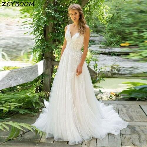 ZCYBOOM Beach Wedding Dresses
