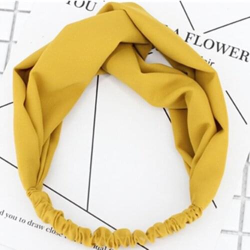 Women Wide Headband Elastic Solid Color Elastic Headwraps Fashion Headwear Hairbands Cross Ladies Headdress Turban