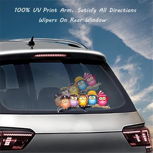 1Pcs Car Stickers Cute Owl Rear Wiper Sticker PVC Car Window Stickers For Vehicle Rear Wipers Easter Decoration Decals Gifts