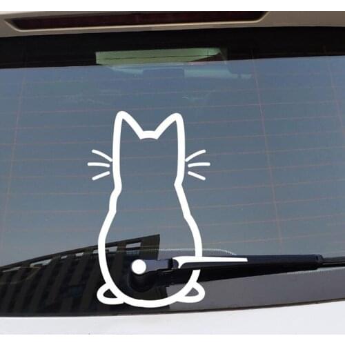 1 Funny Moving Cat Body Home Decoration Sticker Window Door Decal Windshield Sticker