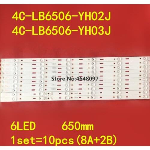 10PCS LED backlight strip 65cm 4C-LB6506-YH02J 4C-LB6506-YH03J for Thomson65UE6596 65UC6006S 65UC6586 65UC6596 65UC6016 65UC6106