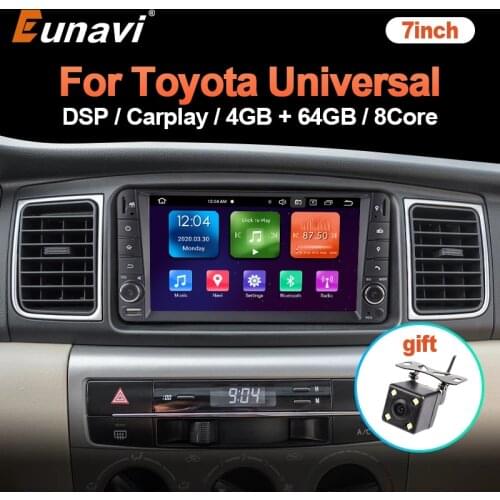 2 Din 8Core 4G 64G Android 10 Car Radio GPS For Toyota Corolla Old Camry Terios Prado RAV4 2003 - 2008 Multimedia Video Player