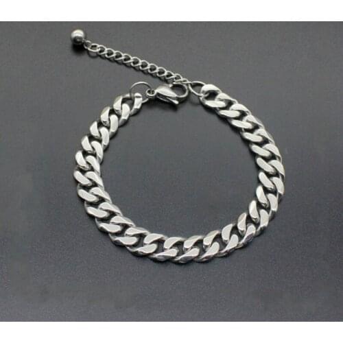 5mm 7mm 9mm pulseira masculina Stainless Steel bracelets Silver Color Link Chain Bracelets bangle For mens Jewelry gift