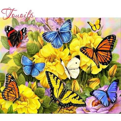 Butterfly Flower of Love 5D DIY Diamond Embroidery Full Square Diamond Mosaic Peony Full Round Diamond Painting Cross Stitch Yel