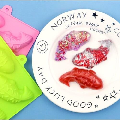 6 consecutive fish carp silicone mold Cake mold Plaster mold Food grade mold