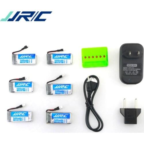 6PCS/Lot 3.7V 500MAH Lipo Battery + 6 in 1 Charger Charging Set for JJRC H43WH H43 RC Quadcopter Spare Parts Accessories