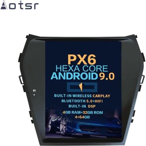 Aotsr Tesla 10.4“ Vertical screen Android 9.0 Car DVD Multimedia player GPS Navigation For HYUNDAI IX45 Santa Fe 2013+ carplay