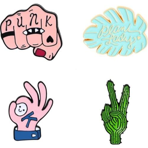 Yay Gesture Badges Fist Pins Punk Brooches For Backpack Womens Mini Badges Lapel Pin Art Decorative Gothic Style Brooch For Men