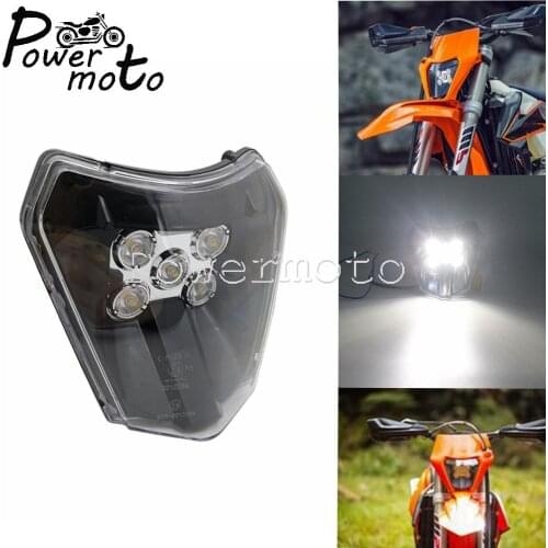 For EXC Enduro xcw xc sx-f xc-w Six Days 125-450 690 LED Head Lamp Lighting E8 Motocross LED Hi/Lo Beam Headlight