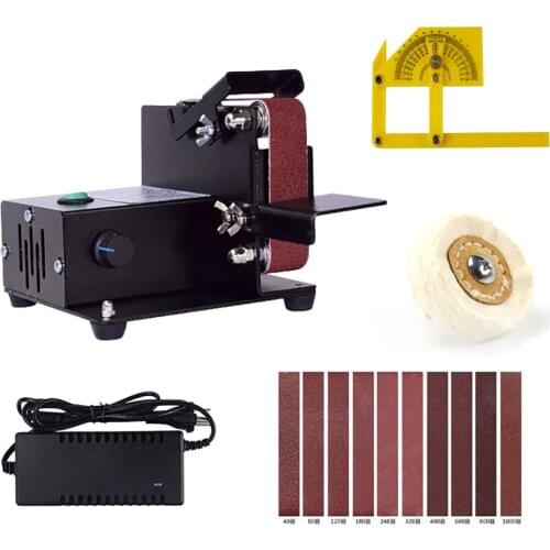 Electric Mini Belt Sander DIY Polishing Grinding Machine Belt Sanding Tool Knife Tool Sharpener Adjustable Speed 13000RPM