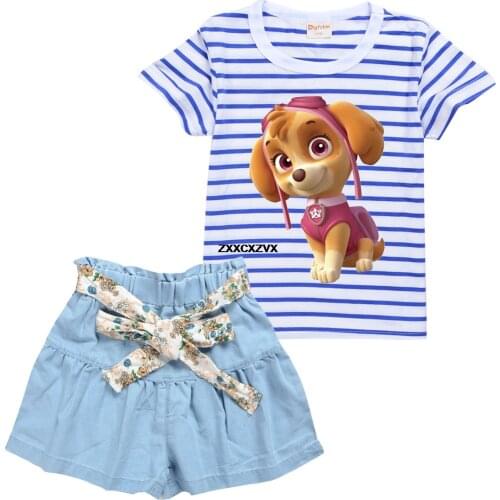 New Summer Baby Boys Clothes Set Game PAW PATROL Short Sleeve T-Shirt+ Pants 2Pcs/Set Children Clothing Suits Cotton Girl Wear