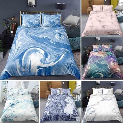 Marble Printed Bedding Set Ink Painting Duvet King Queen Size Quicksand Quilt Covers Brief Bedclothe Comforter Cover 2/3Pcs