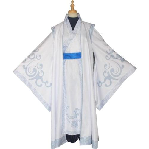 Chinese Hot Movie NE ZHA:I Am The Destiny Ao Bing Cosplay Costume White Long Cloak Chinese Traditional Clothing Halloween Cos