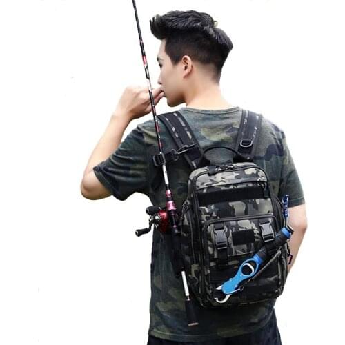Multifunctional Polyester Waterproof Fishing Tackle Bag Outdoor Fishing Tackle Reel Lures Storage Box Carp Fishing Rod Reel Bag