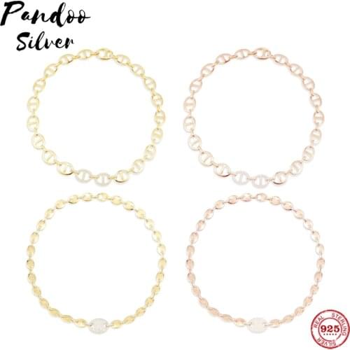 Fashion Charm 1:1 Copy, Chain Necklace Gift Coffee Bean Pig Nose Necklace Link Chain For Women Jewelry