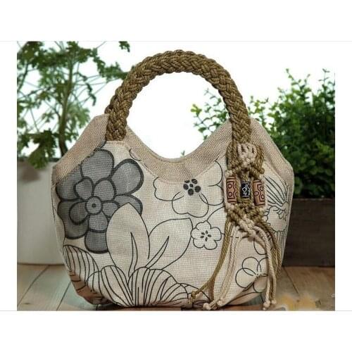 Fashion Bohemian Appliques Women Small Saddle Handbags!Nice Floral Embossing Cute Lady Top-handle bags Hot Vintage Canvas bags