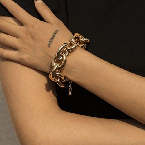 Fashion Jewelry Women Bracelet Simply Design Big Chunk Chain Bracelet For Women Lady Party Celebration Gifts