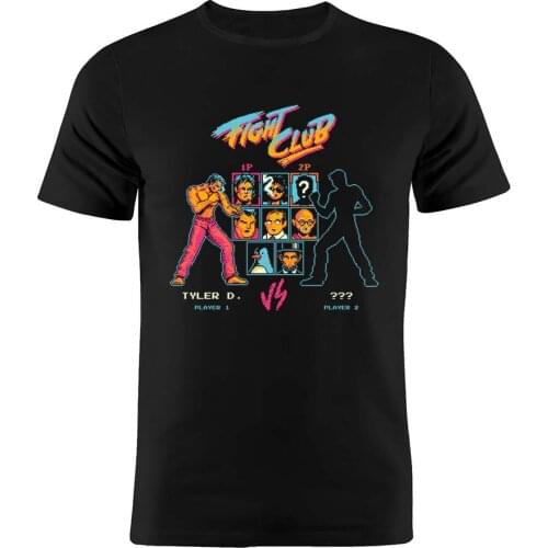 Mens T Shirt Cotton Fight Club Artwork Black Tee