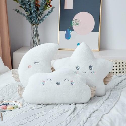 Nooer Ins Soft Cloud Moon Star Plush Pillow Sofa Cushion Stuffed Plush Cloud Moon Star Toys Room Decor Birthday Gift For Girls