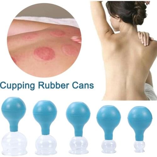 Vacuum Cupping Set Rubber Head Glass Suction Body Cup Massage Cans Anticellulite Massager Chinese New Therapy Massage Jars