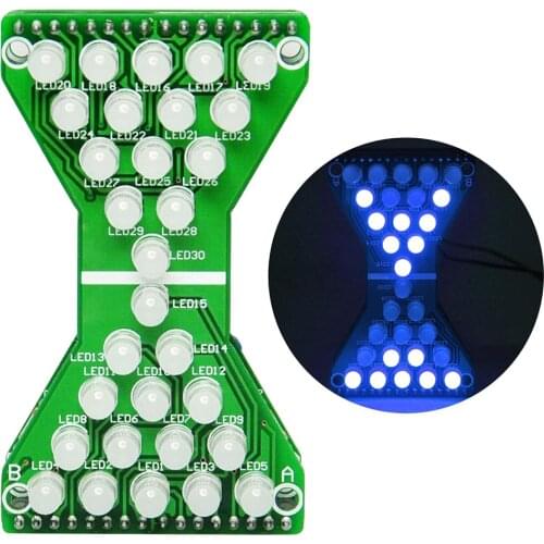 Electronic Hourglass led DIY Kits Welding Practice Board Blue Ray EK1886