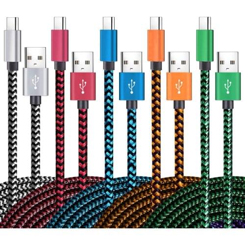 NEW USB Type C Cable Braided Fast Charging Wire Cord Mobile Phone Android Chargers Data Cable USB-C Charger For Samsung Xiaomi