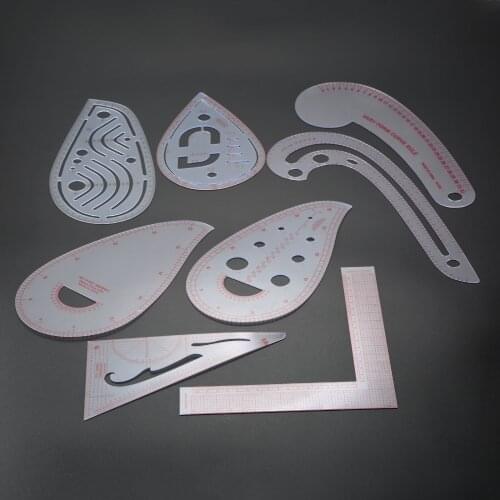 Useful Sewing Ruler Multi-style Comma Shaped French Curve Plastic Metric Ruler Tailor Drawing Craft Measure Tool Dressmaking DIY