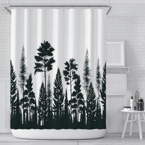 Forest Scenery Shower Curtains 3D Printing Waterproof Shower Curtains For Bathroom Fabric Large Wide Shower Cover With12 Hooks