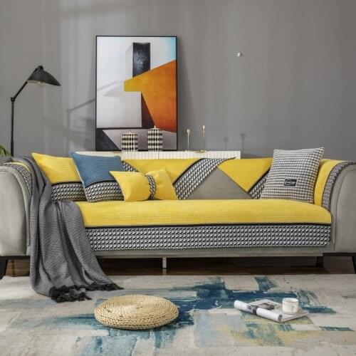 Modern Velvet 1/2/3/4 Seat Sofa Cover Couch Slipcover Armchair Anti-silp Furniture Protector Chair Covers Living Room Decorative