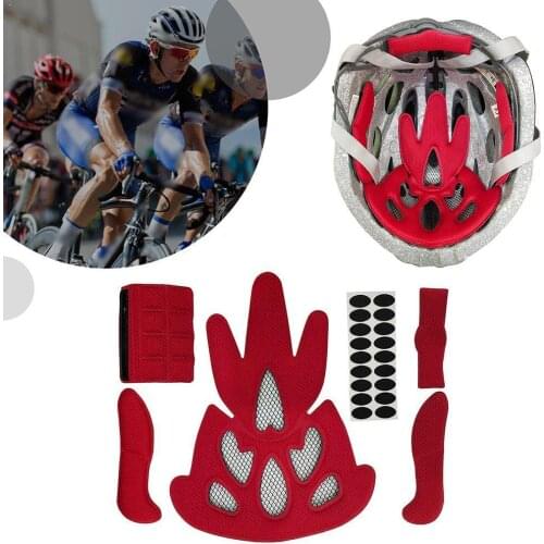 1Set Universal Bike/Motorcycle Helmet Inner Padding Replacement Sponge Insect Net Pad Helmet Kit Lining with Bicycle Pads S F0M8