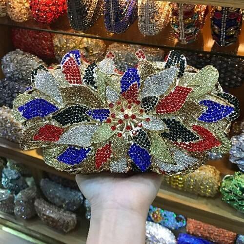 Evening bags for women fashion brand handmade day clutch bags new party crystal handbags clutches purse green shoulder bags gift