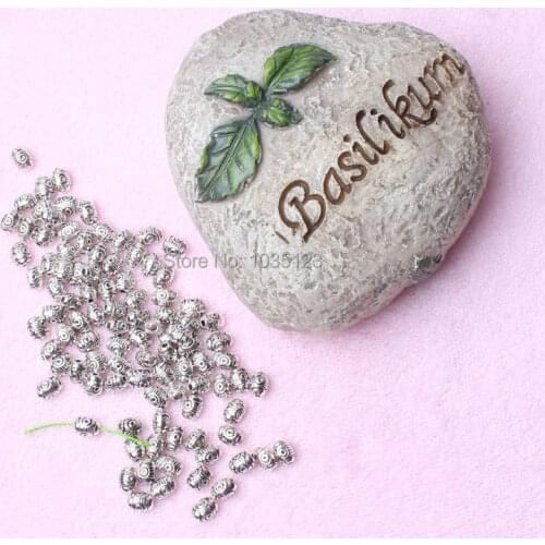 High Quality 100Pcs 5x8mm Oval Shape Retro silvering White Tibetan Jewelry Spacers Beads DIY Creative Jewellery Making w2396