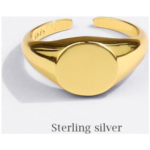 Sole Memory Geometric Circle Cool Shiny Cute 925 Sterling Silver Female Resizable Opening Rings SRI789