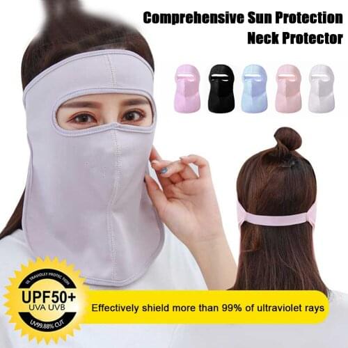 Women Multifunctional Scarf Neck Protection Warm Print Anti-dust Reusable Mouth Face Cover Full Face Ice Silk Sunscreen Mask
